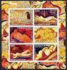 Benin 2003 Nudes in Art #04 imperf sheetlet containing 6 values unmounted mint (works by Schiele x 2, Kisling x 2, Modigliani & De Lempicka)