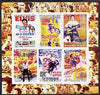 Benin 2003 Elvis Presley #01 imperf sheetlet containing 6 values (brown border) unmounted mint