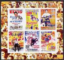 Benin 2003 Elvis Presley #01 imperf sheetlet containing 6 values (brown border) unmounted mint