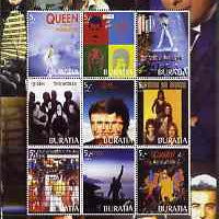 Buriatia Republic 2003 Queen (Pop Group) perf sheetlet containing set of 9 values unmounted mint