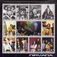 Buriatia Republic 2001 Nirvana perf sheetlet containing 12 values unmounted mint