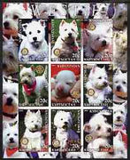 Kyrgyzstan 2004 Dogs - Westies imperf sheetlet containing 9 values each with Rotary Logo, unmounted mint