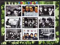 Kyrgyzstan 2001 The Beatles #2 imperf sheetlet containing set of 9 values unmounted mint