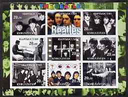 Kyrgyzstan 2001 The Beatles #2 imperf sheetlet containing set of 9 values unmounted mint