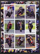 Turkmenistan 2001 Racing Motorcyclists imperf sheetlet containing set of 9 values, unmounted mint