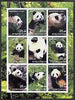 Kyrgyzstan 2001 Pandas imperf sheetlet containing 9 values unmounted mint