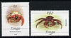 Tonga 1988 Marine Life (Crabs) 6s & T$2 opt'd SPECIMEN unmounted mint, as SG 1003 & 1015
