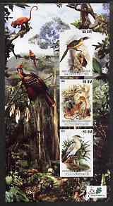 Mauritania 2003 The Nature Conservancy #1 imperf sheetlet containing set of 3 values (Birds & Animals by John Audubon) unmounted mint