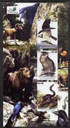 Mauritania 2003 The Nature Conservancy #2 imperf sheetlet containing set of 3 values (Birds & Animals by John Audubon) unmounted mint