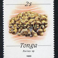 Tonga 1988 Marine Life (Coral) 2s value opt'd SPECIMEN, as SG 1000 unmounted mint*