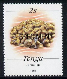 Tonga 1988 Marine Life (Coral) 2s value opt'd SPECIMEN, as SG 1000 unmounted mint*