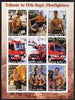 Eritrea 2003 Tribute to 11th Sept Fire-Fighters imperf sheetlet containing set of 9 values unmounted mint