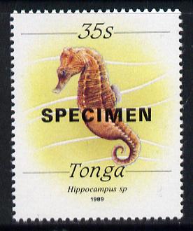 Tonga 1988 Marine Life (Seahorse) 35s value opt'd SPECIMEN, as SG 1009 unmounted mint*