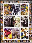 Congo 2003 History of the Cinema #10 imperf sheetlet containing 9 values unmounted mint (Showing Film Posters plus Madonna, etc)