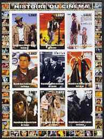 Congo 2003 History of the Cinema #11 imperf sheetlet containing 9 values unmounted mint (Showing Chaplin, Tom Cruz, Fred & Ginger, Stallone & Mash)