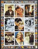 Congo 2003 History of the Cinema #12 imperf sheetlet containing 9 values unmounted mint (Showing Brando, Travolta, Sophia Loren, Clark Gable etc)
