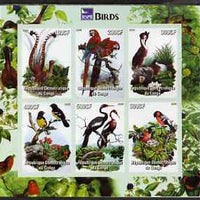 Congo 2005 Audubon Birds imperf sheetlet (with RSPB logo) containing 6 values unmounted mint