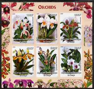 Congo 2005 Orchids imperf sheetlet containing 6 values unmounted mint