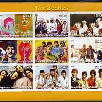 Congo 2003 The Beatles (Colour) imperf sheetlet containing 9 values, unmounted mint