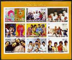Congo 2003 The Beatles (Colour) imperf sheetlet containing 9 values, unmounted mint