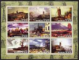 Benin 2003 Paintings of Windmills #01 imperf sheetlet containing 9 values unmounted mint