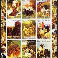 Somalia 2003 Paintings of Dogs #1 imperf sheetlet containing 9 values unmounted mint (vertical format)