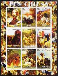Somalia 2003 Paintings of Dogs #1 imperf sheetlet containing 9 values unmounted mint (vertical format)