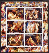 Ivory Coast 2003 Nude Paintings from the Prado National Museum imperf sheetlet containing 6 values unmounted mint (showing works by Titian x 2, Rubens x 2, Reni & Carracci)
