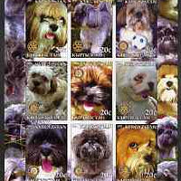Kyrgyzstan 2004 Dogs - Lhasa Apso imperf sheetlet containing 9 values each with Rotary logo unmounted mint