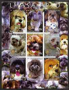 Kyrgyzstan 2004 Dogs - Lhasa Apso imperf sheetlet containing 9 values each with Rotary logo unmounted mint