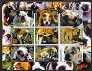 Kyrgyzstan 2004 Dogs - English Bulldog imperf sheetlet containing 9 values each with Rotary logo unmounted mint