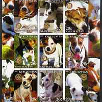 Kyrgyzstan 2004 Dogs - Jack Russell imperf sheetlet containing 9 values each with Rotary logo unmounted mint