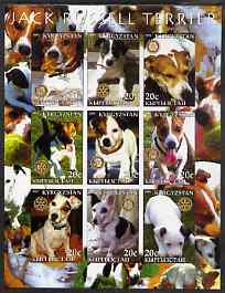 Kyrgyzstan 2004 Dogs - Jack Russell imperf sheetlet containing 9 values each with Rotary logo unmounted mint