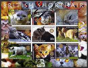 Kyrgyzstan 2004 Domestic Cats - British Shorthair imperf sheetlet containing 9 values each with Rotary logo unmounted mint