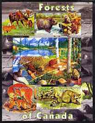 Kyrgyzstan 2004 Fauna of the World - Forests of Canada imperf sheetlet containing 6 values unmounted mint