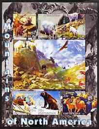 Kyrgyzstan 2004 Fauna of the World - Mountains of North America imperf sheetlet containing 6 values unmounted mint