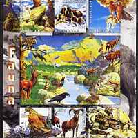 Kyrgyzstan 2004 Fauna of the World - Alps imperf sheetlet containing 6 values unmounted mint