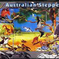 Kyrgyzstan 2004 Fauna of the World - Australian Steppes imperf sheetlet containing 6 values unmounted mint