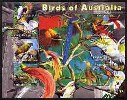 Kyrgyzstan 2004 Fauna of the World - Birds of Australia imperf sheetlet containing 6 values unmounted mint