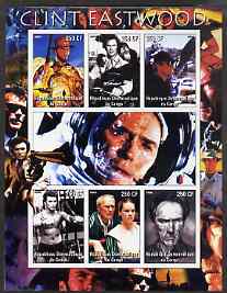 Congo 2005 Clint Eastwood imperf sheetlet containing set of 6 values unmounted mint