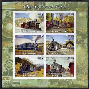 Mauritania 2003 Classic Locomotives imperf sheetlet containing 6 values unmounted mint