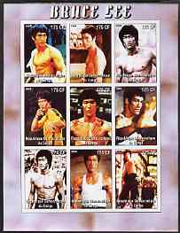 Congo 2005 Bruce Lee imperf sheetlet containing set of 9 values unmounted mint