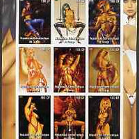 Congo 2004 Erotic Art of Drew Posada imperf sheetlet containing 9 values unmounted mint