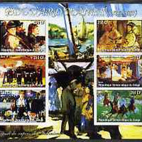 Congo 2004 Edouard Manet imperf sheetlet containing 6 values, unmounted mint