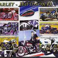 Congo 2004 Harley Davidson #2 imperf sheetlet containing 6 values (with Elvis in background) unmounted mint
