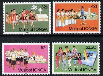 Tonga 1988 Music of Tonga set of 4 opt'd SPECIMEN, as SG 994-97 unmounted mint