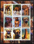 Eritrea 2003 Dogs - Rhodesian Ridgeback imperf sheetlet containing set of 9 values each with Rotary Logo unmounted mint