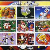 Kyrgyzstan 2002 Looney Tunes Merry Christmas #1 imperf sheetlet containing 9 values unmounted mint