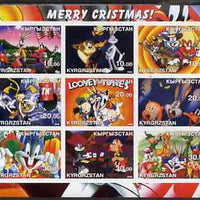 Kyrgyzstan 2002 Looney Tunes Merry Christmas #2 imperf sheetlet containing 9 values unmounted mint