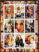 Kyrgyzstan 2002 Britney Spears imperf sheetlet containing 9 values unmounted mint